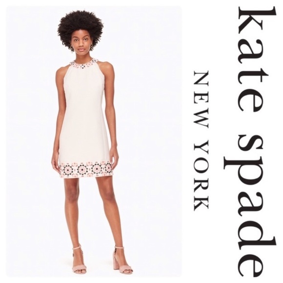 kate spade Dresses & Skirts - C23 Kate Spade Mosaic Embellished Shift In Pearl Pink
